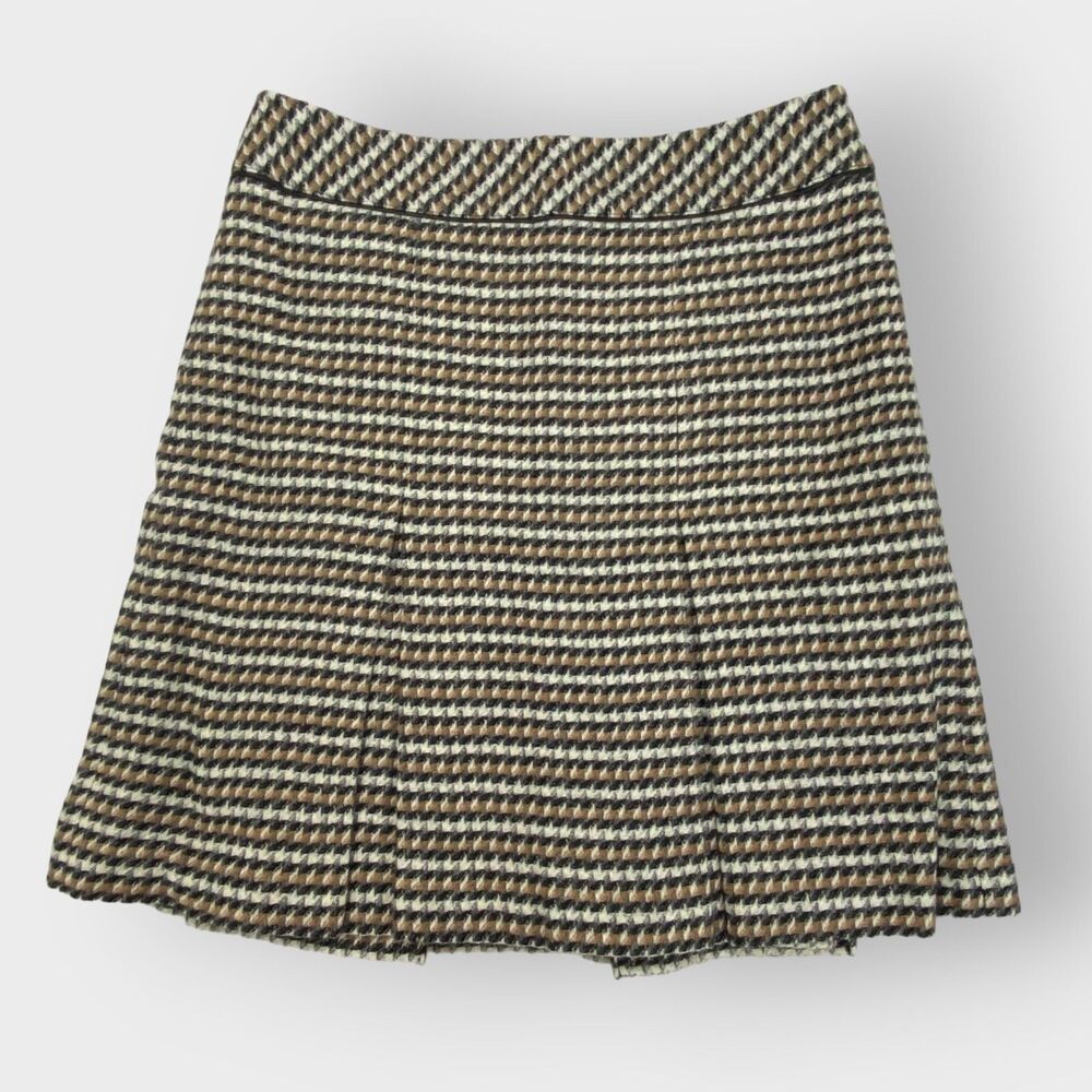 NEW | Talbots Pleated Skirt | 8 | Houndstooth Wool Blend | Preppy Old Money